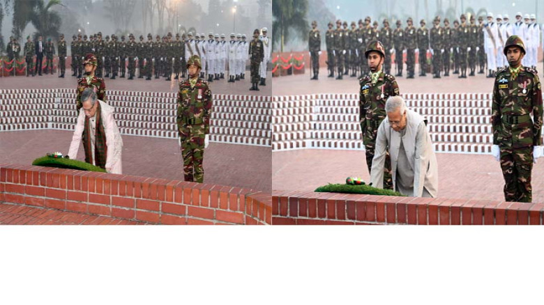 জাতীয় স্মৃতিসৌধে পুষ্পস্তবক অর্পণ, নীরবতায় শ্রদ্ধা রাষ্ট্রপত