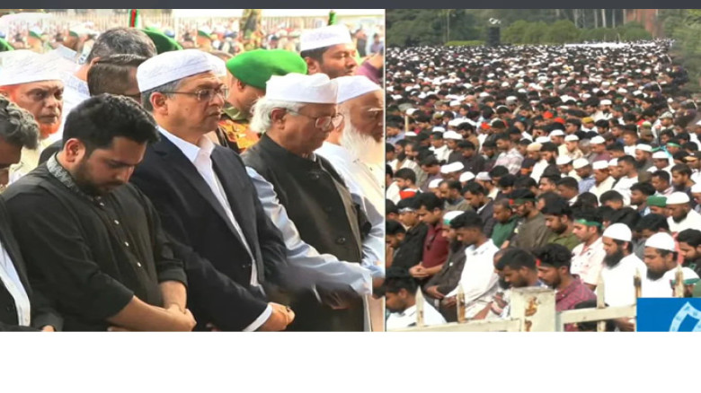 প্রধান উপদেষ্টা ও রাজনৈতিক নেতারা শহীদ হাদির জানাজায়