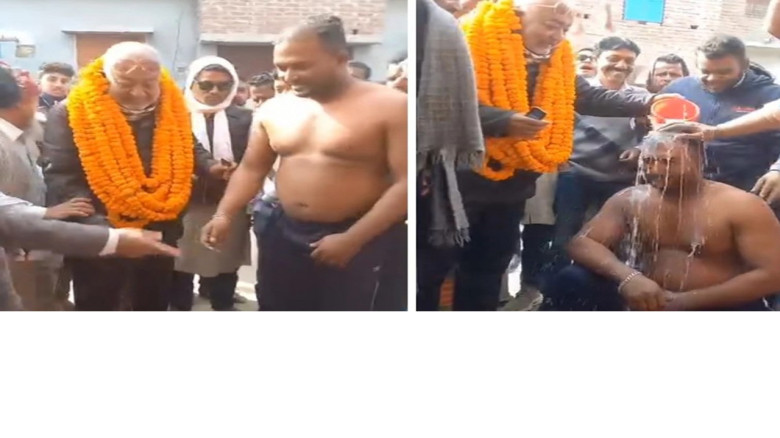 দুধ দিয়ে গোসল করে বিএনপিতে এলেন আ’লীগ কর্মী