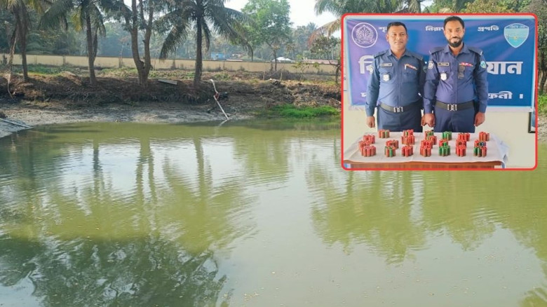 থানার পুকুর থেকে ২১৯ রাউন্ড পুলিশের লুট হওয়া কার্তুজ উদ্ধার