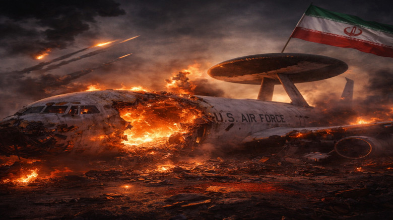 ইরানের আঘাতে বিধ্বস্ত মার্কিন এডব্লিউএসিএস বিমান