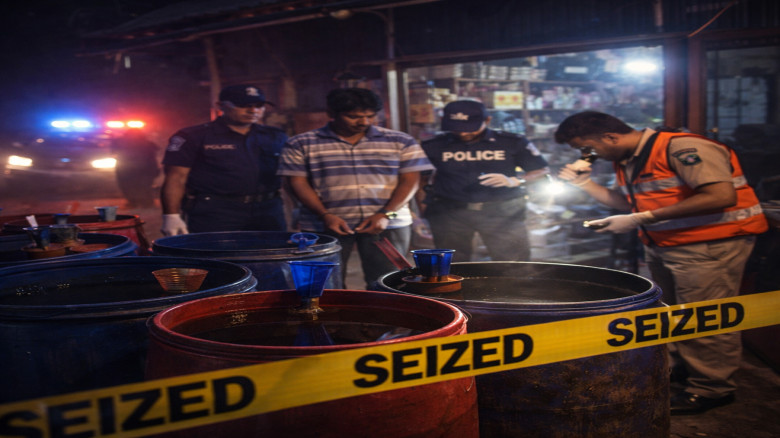 ভোরবেলা গোপন বেচাকেনা, অভিযানে ধরা পড়ল তেল ব্যবসায়ী