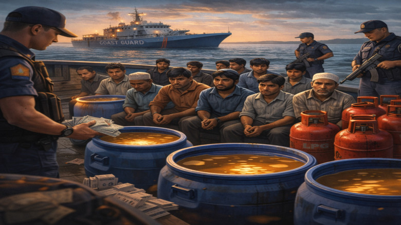 কোস্টগার্ডের অভিযানে ৬ হাজার লিটার ডিজেলসহ আটক ১২