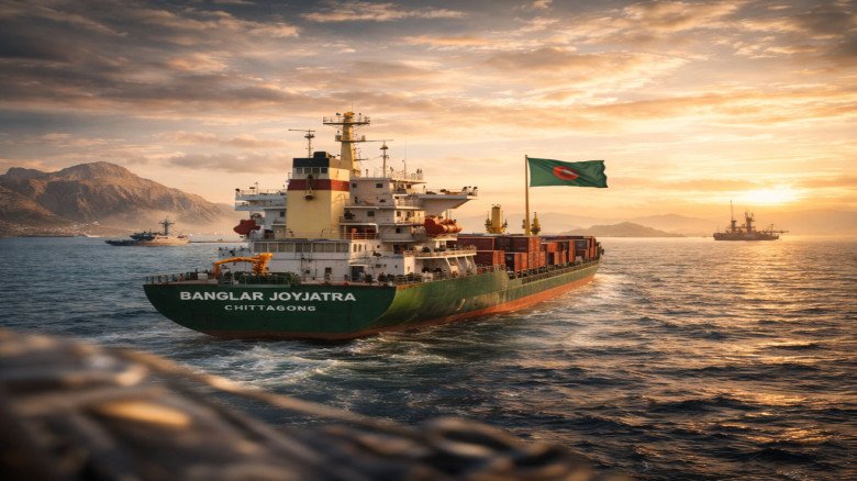 দীর্ঘ অপেক্ষার পর গন্তব্যের পথে বাংলাদেশি জাহাজ