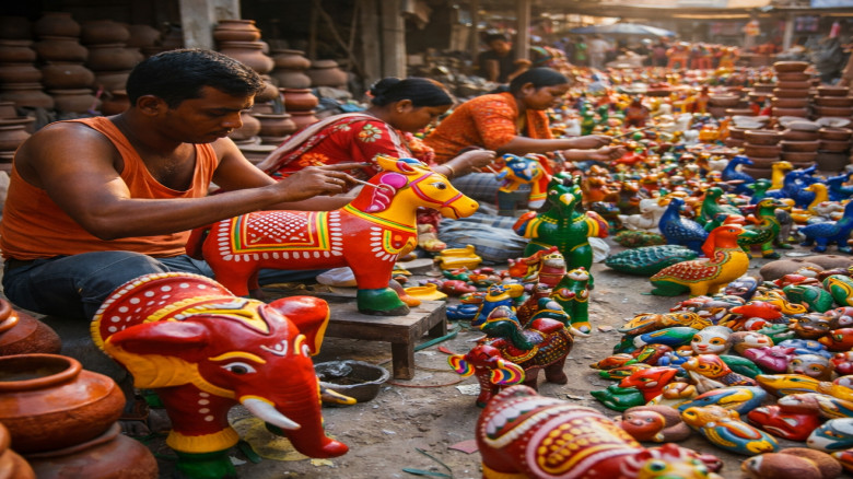 বৈশাখকে ঘিরে চরম ব্যস্ত মৃৎশিল্পীরা