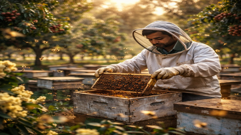 মৌমাছির পরাগায়নে লিচুর উৎপাদন বাড়ছে চিরিরবন্দরে