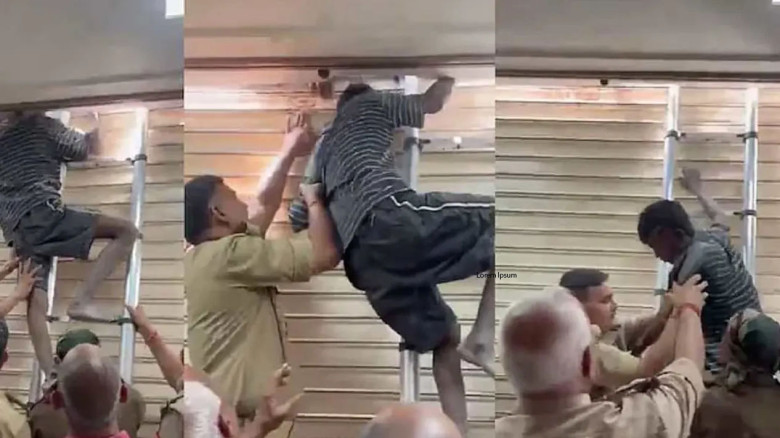দোকানে ঢুকতে গিয়ে বিপদ, শাটারের ফাঁকে ঝুলে রাত কাটাল চোর
