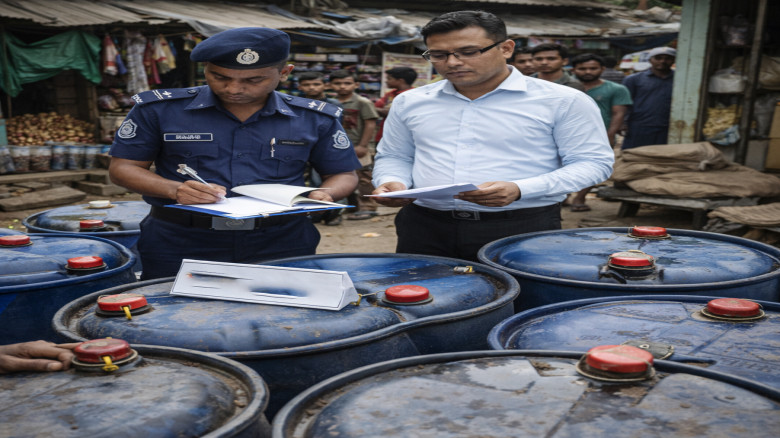 ঠাকুরাকোনা বাজারে ৩১০০ লিটার ডিজেল জব্দ