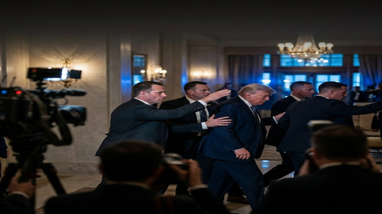 বন্দুকধারীর হামলার পর নিরাপত্তা বাহিনীকে ধন্যবাদ ট্রাম্পের