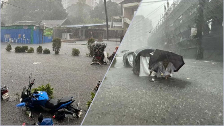 ১০ মিলিমিটার বৃষ্টিতেই পানিতে ডুবল চট্টগ্রামের সড়ক