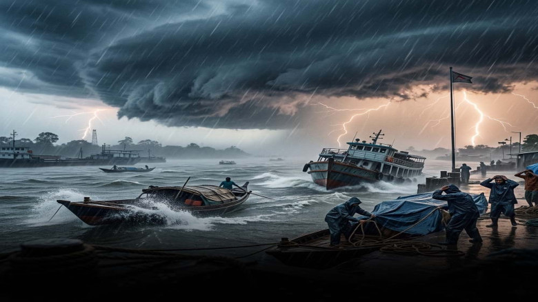 ৯ অঞ্চলে দমকা হাওয়ার আভাস, নদীবন্দরে সতর্ক সংকেত