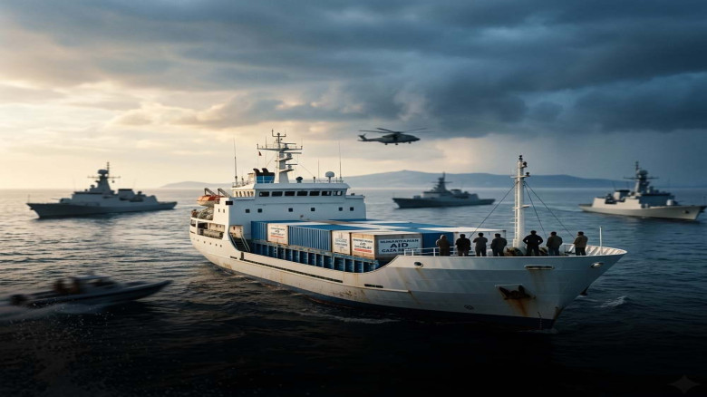 গাজাগামী ত্রাণবাহী নৌবহর আবারও আটক করল ইসরায়েল