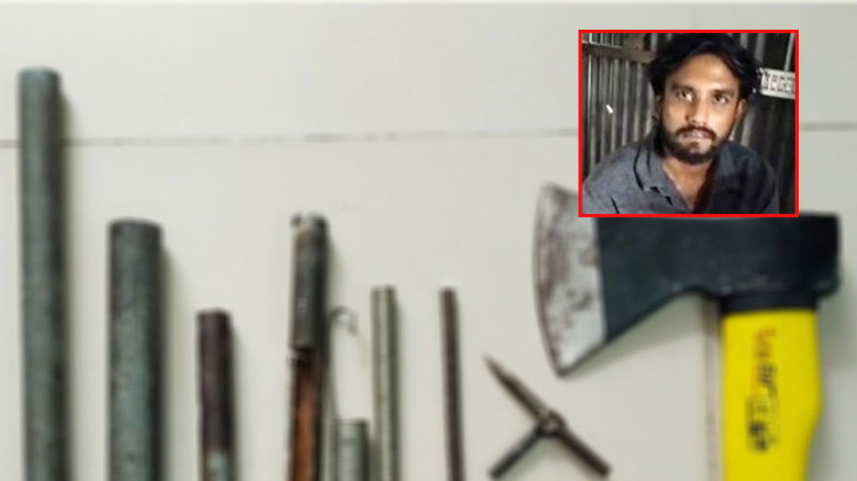 কাজিপুরে দেশীয় অস্ত্রসহ যুবক আটক, পাইপগান তৈরির অভিযোগ