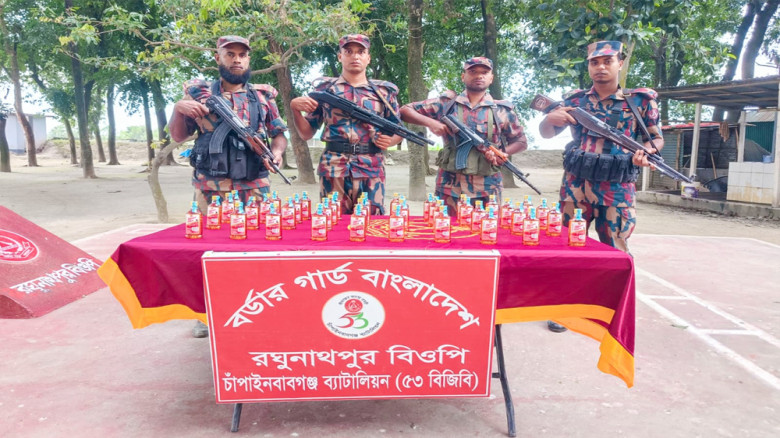 চাঁপাইনবাবগঞ্জ সীমান্তে বিপুল পরিমান মাদকদ্রব্য জব্দ করলো ৫৩