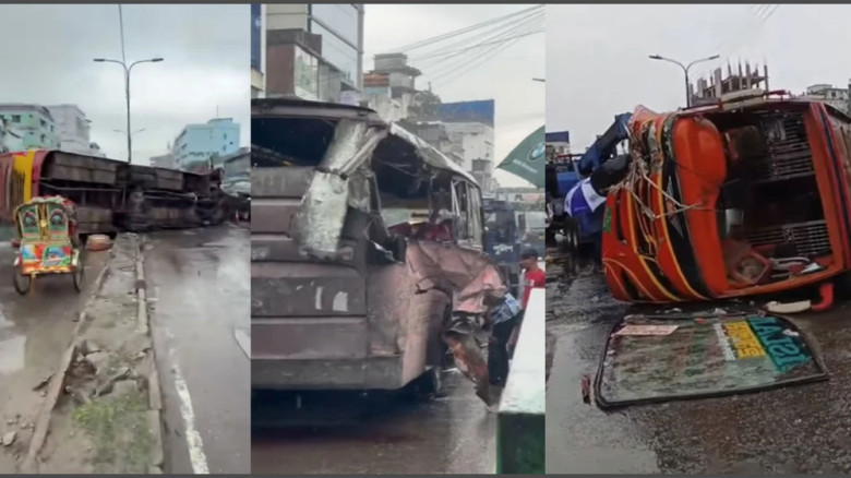 রাজধানীতে দুই বাসের সংঘর্ষ, নিহতের সংখ্যা বেড়ে ৪