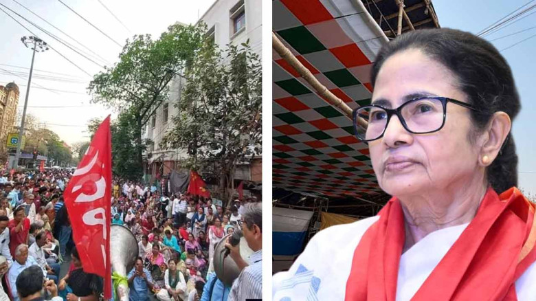 বিজেপির বিরুদ্ধে অবস্থান কর্মসূচিতে মমতা ব্যানার্জী, তীব্র র