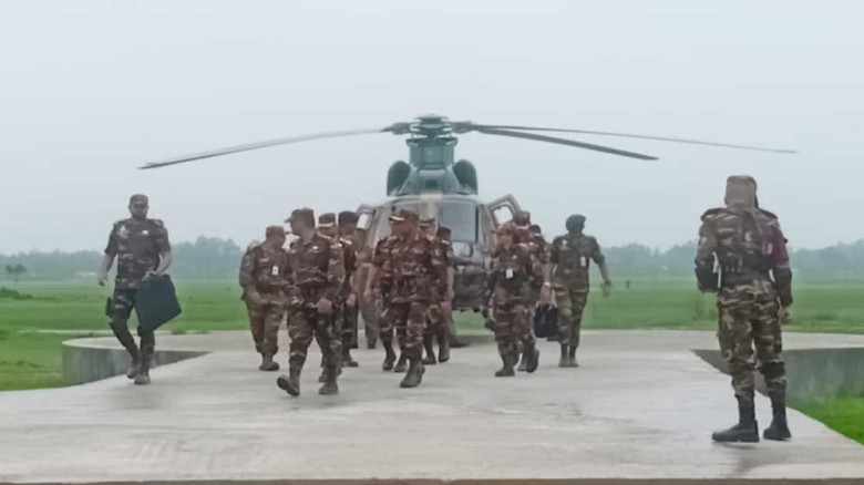 বগুড়ায় সেনাবাহিনীর গ্রীষ্মকালীন প্রশিক্ষণ এলাকা পরিদর্শন করল