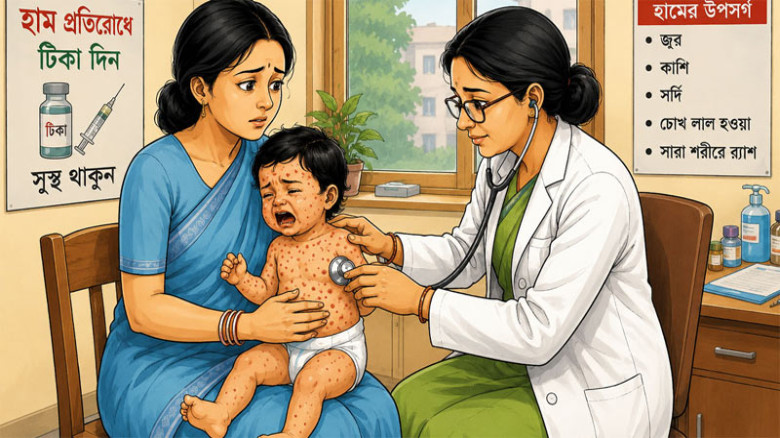 ২৪ ঘণ্টায় হামের উপসর্গে আরও ৪ শিশুর মৃত্যু, আক্রান্ত ৭৭৩