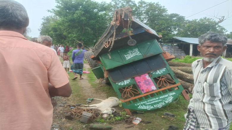চাঁপাইনবাবগঞ্জের নাচোলে ট্রেনের ধাক্কায় পাওয়ার টিলারচালক ন
