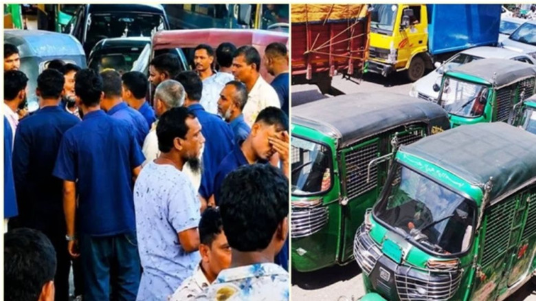 সিএনজি সংকটে চট্টগ্রামে সড়ক অবরোধ, ভোগান্তিতে যাত্রীরা
