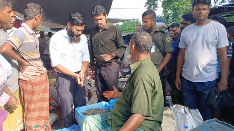 চিংড়িতে জেলি ব্যবহার, মোবাইল কোর্টে ব্যবসায়ীকে জরিমানা